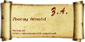 Zboray Arnold névjegykártya